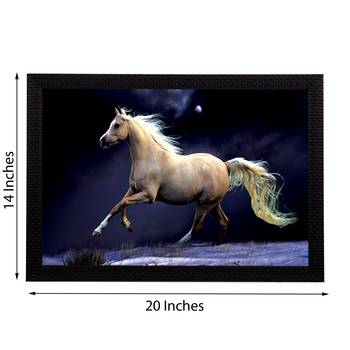 White Running Horse Satin Matt Texture UV Art Painting 2