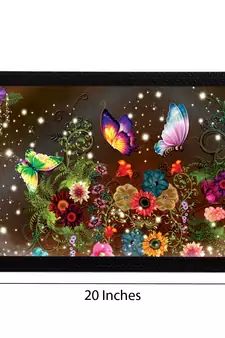Glowing Floral Satin Matt Texture UV Art Painting