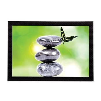 Stone & Butterfly Satin Matt Texture UV Art Painting 1