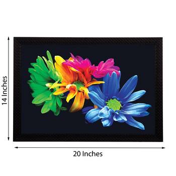 Tri Color Floral Satin Matt Texture UV Art Painting 1
