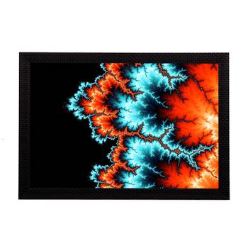 Abstract Blue & Orange Satin Matt Texture UV Art Painting 1