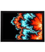 Abstract Blue & Orange Satin Matt Texture UV Art Painting