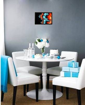 Abstract Blue & Orange Satin Matt Texture UV Art Painting 2
