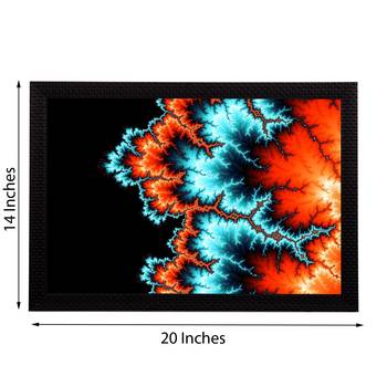 Abstract Blue & Orange Satin Matt Texture UV Art Painting 3