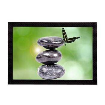 Stone & Butterfly Satin Matt Texture UV Art Painting 1