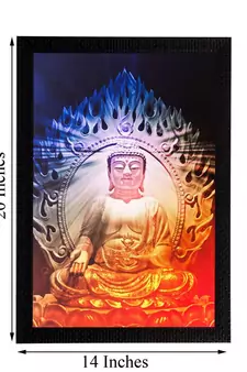 Meditating Buddha Matt Textured UV Art Painting
