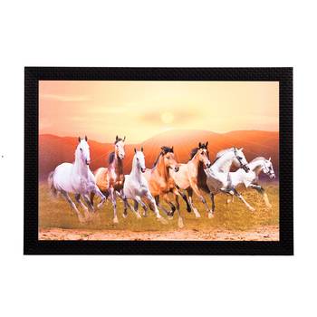 Running Brown Horses Satin Matt Texture UV Art Painting 1