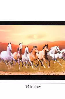 Running Brown Horses Satin Matt Texture UV Art Painting