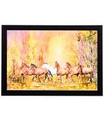 Brown Horses Satin Matt Texture UV Art Painting