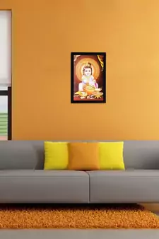 Laddu Gopal Matt Textured UV Art Painting