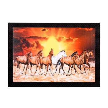 Brown & White Horses Satin Matt Texture UV Art Painting 1