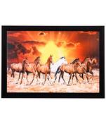 Brown & White Horses Satin Matt Texture UV Art Painting