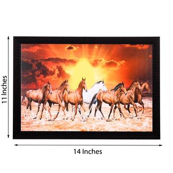 Brown & White Horses Satin Matt Texture UV Art Painting 2