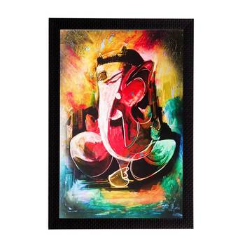 Colorful Lord Ganesha Matt Textured UV Art Painting 1