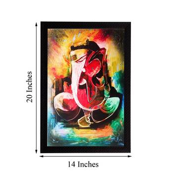 Colorful Lord Ganesha Matt Textured UV Art Painting 3