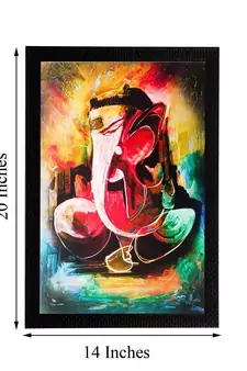 Colorful Lord Ganesha Matt Textured UV Art Painting