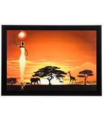 Abstract Tribal Woman Satin Matt Texture UV Art Painting