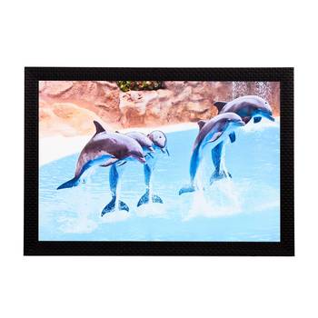 Dolphins Satin Matt Texture UV Art Painting 1