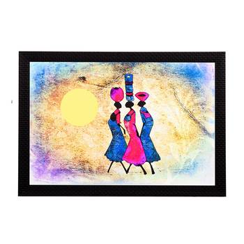 Tribal Women Abstract Satin Matt Texture UV Art Painting 1