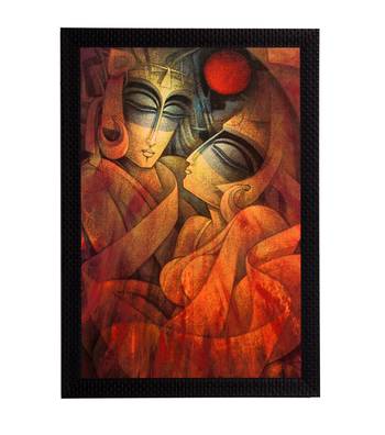 Radha Krishna Abstract Satin Matt Texture UV Art Painting 1
