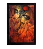 Radha Krishna Abstract Satin Matt Texture UV Art Painting