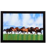 Black & Brown Horses Satin Matt Texture UV Art Painting