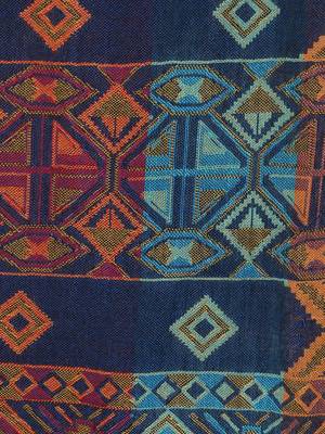Navy & Multicolor Viscose Rayon Woven Design Shawl 5