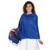 Royal Blue & Multicolor Viscose Rayon Woven Design Shawl