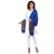 Royal Blue & Multicolor Viscose Rayon Woven Design Shawl