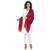 Red & Navy Viscose Rayon Woven Design Shawl