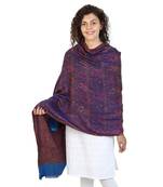 Purple & Multicolor modal Woven Design Shawl