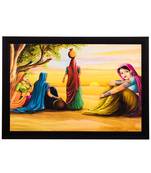 Village Women Satin Matt Texture UV Art Painting