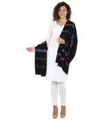 Black &  Multicolor modal Woven Design Shawl