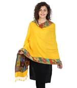 Sunflower & Multicolor Viscose Rayon Woven Design Shawl