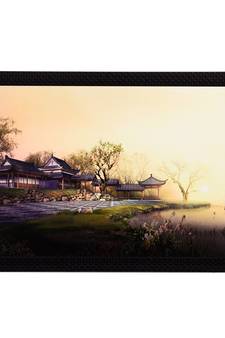Wood House Satin Matt Texture UV Art Painting