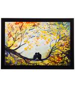 Love Birds Satin Matt Texture UV Art Painting