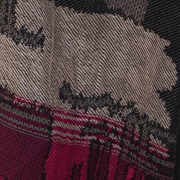 Black & Multicolor Viscose Rayon Woven Design Shawl 4