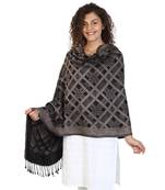 Black & Beige modal Woven Design Shawl