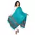 Dark Jade Green Viscose Rayon Woven Design Shawl