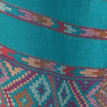 Dark Jade Green Viscose Rayon Woven Design Shawl 4