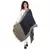 Dark Navy & Beige Viscose Rayon Woven Design Shawl