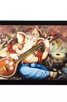 Lord Ganesha Playing Musical Instrument Matt Textured UV Art Painting