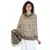 Dark Navy & Beige Viscose Rayon Reversible Woven Design Shawl
