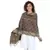 Dark Navy & Beige Viscose Rayon Reversible Woven Design Shawl