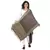 Dark Navy & Beige Viscose Rayon Reversible Woven Design Shawl