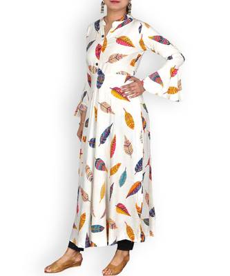 Multicolored Rayon Printed Dress 1