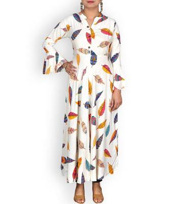 Multicolored Rayon Printed Dress 4