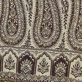 Dark Navy & Beige Viscose Rayon Reversible Woven Design Shawl 5