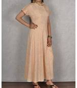 Peachish Beige Linen Cotton Dress