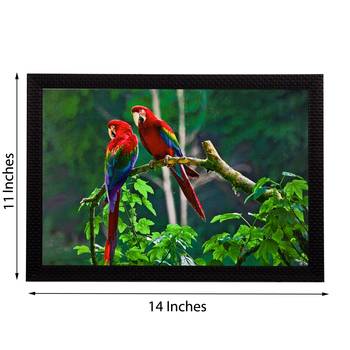 Parrots Pair Satin Matt Texture UV Art Painting 2